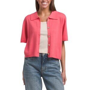 COLORUSH Pomegranate Cotton Silk And Cashmere Blend Ivy Polo